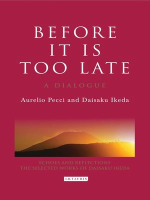 cover image of Before it is Too Late